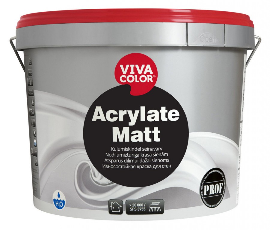 Vivacolor Arcylate Matt износостойкия краска для сухих и влажных поверхностей А 9л