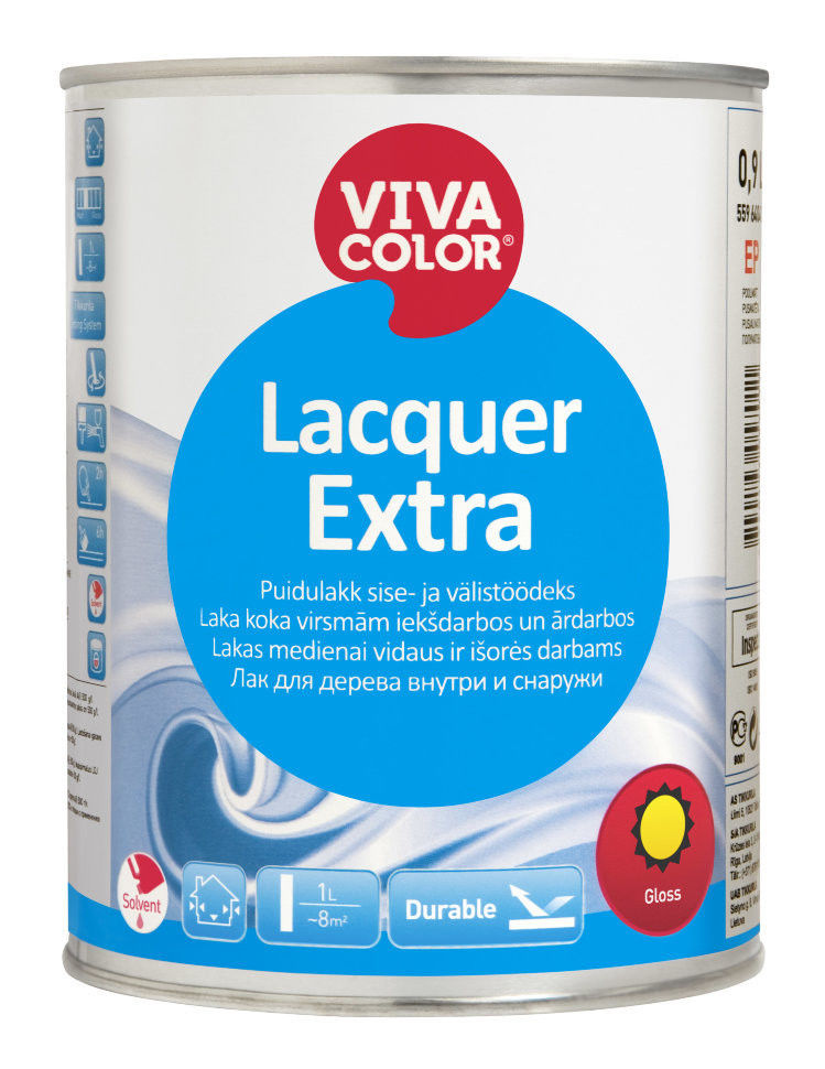 Лак уретано-алкидный Vivacolor Lacquer Extra, полуматовый, 0,9 л